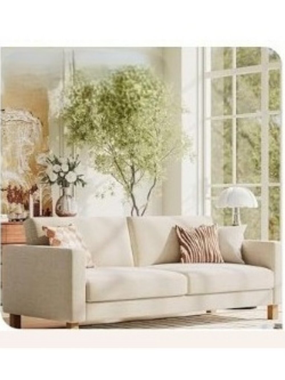 NWT: Slipcover set for IKEA Karlstad Sofa (Cream) - Picture 10 of 11